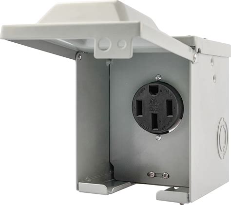 routdoor rv junction box|RVGUARD 50 Amp 125/250 Volt RV Power Outlet Box.